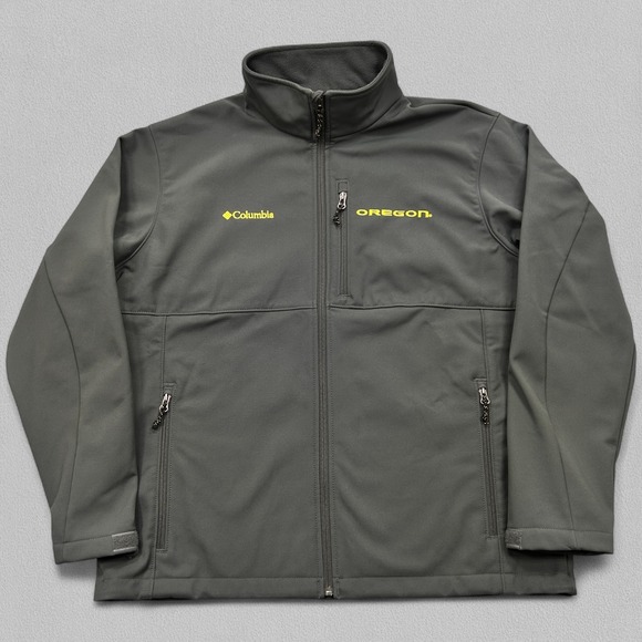 Oregon Ducks Ascender Softshell Jacket Men's XL Gray Columbia Full Zip NCAA - Picture 1 of 13